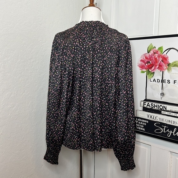 Ulla Johnson Black Rose Print Tunic Blouse Size 4 - Picture 3 of 8